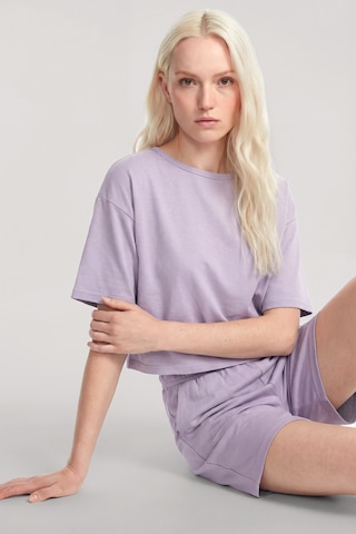 Akbeniz Kısa Kollu Şortlu Pijama Takımı Lila