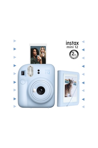Fujifilm Instax Mini 12 Fotoğraf Makinesi + 28'li Mini Albüm Seti Mavi