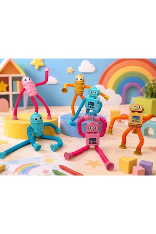Eğlenceli Vantuzlu Uzayan Robot - Pembe