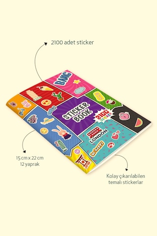 Sticker Book 2100 Adet Renkli Etiket Bang