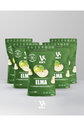 Voms Dondurularak Kurutulmuş Meyve Cipsi - Freeze Dried 5'li Elma Tanışma Paketi 5x20gr 20 G