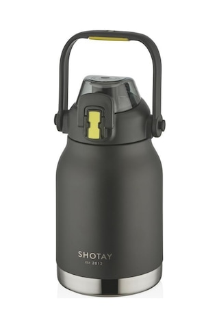 Shotay Çelik Termos Matara Phone Holder 1000ml Siyah