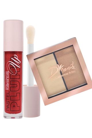 Pastel Plump Up Velvet Extra Hydrating Plumping Gloss 209 Red + Dynamik Magic Highlighter