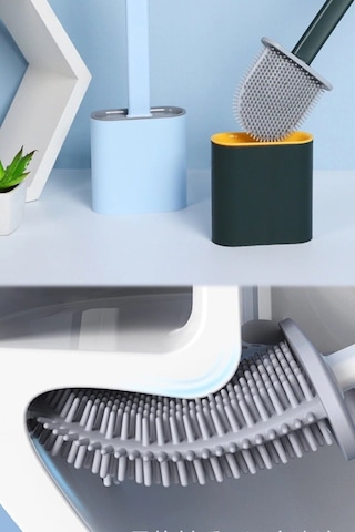 Hijyenik Akıllı Silikon Tuvalet Fırçası Banyo Lavabo Klozet Temizleme Aparatı Asılabilir Standlı Pro Çok Renkli