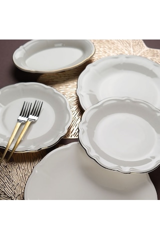 Porser Fulya 18 Parça Yemek Takımı Altın Yaldız