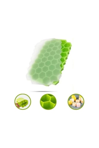 37 Bölmeli Slikon Petek Şeklinde Buz Kalıbı Yeşil