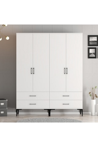 Variant Kumsal 4 Kapılı Tt Gardrop - Beyaz / Beyaz