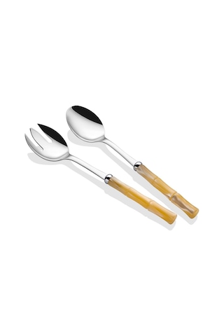 Rivadossi Bamboo Krem Salata Servis Seti Rivadossi Bamboo Krem Salata Servis Seti
