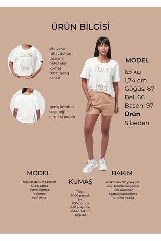 Bella Dossi Pamuklu Kısa Kollu Baskılı Kadın Şortlu Pijama Takımı Beyaz