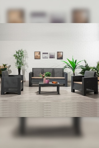 Aksu 3+1+1+s Balkon&teras Bahçe Mobilyası / Antrasit Gri