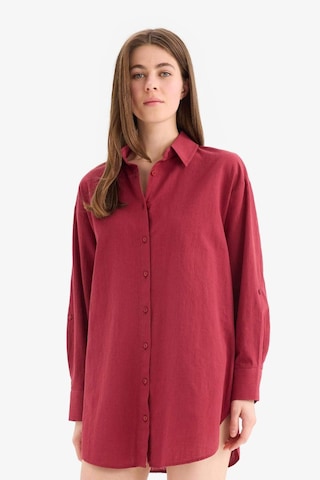 DeFacto Regular Fit Pamuklu Plaj Gömleği-Fall in Love W8241AZ25SMBR285 Bordo