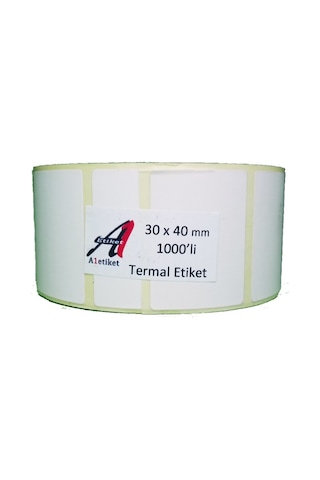 A1 Etiket 30X40 Termal Barkod Etiketi 30 Rulo 30000 Adet