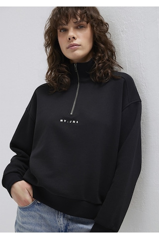 Mavi - Mvjns Nakışlı Yarı Fermuarlı Siyah Sweatshirt 1s10533-900 Siyah