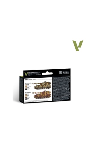Vallejo 71212 6x18 Ml. Merdc Desert Colors, Model Air Serisi Model Boyası Seti Renkli