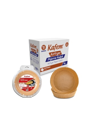 Kafem Airfryer Pişirme Kağıdı Yuvarlak 20 x 25'li 16 CM CM