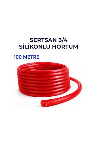 Silikonlu Bahçe Hortumu 3/4 İnç 100 Metre Kırmızı - Dayanıklı Sulama Hortumu