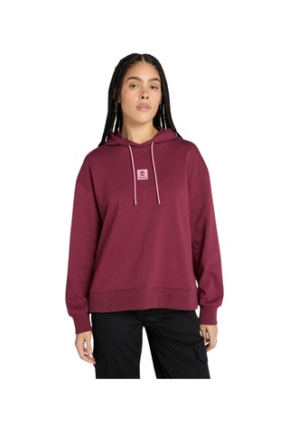 B0a5sx26481-r Timberland Stack Logo Loop Back Hoodie Kadın Sweatshirt Bordo B0a5sx26481-r Bordo