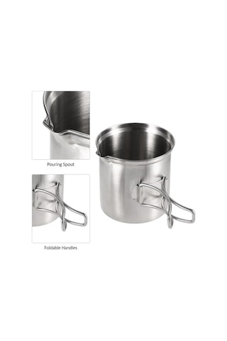 Tongxida Kamp Ve Doğa Etkinlikleri İçin Paslanmaz Çelik Tek Tencere - Taşınabilir Saklama Çantasıyla Gri Gümüş