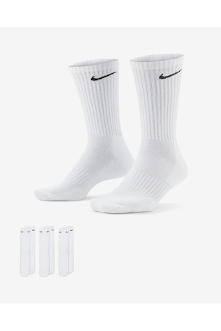 Nike Sx7664-100 Everyday Cushioned Crew Antrenman Çorapları 3 Çift Beyaz