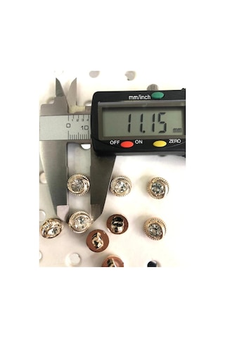 11,5 Mm Gold Taşlı Düğme 15 Adet