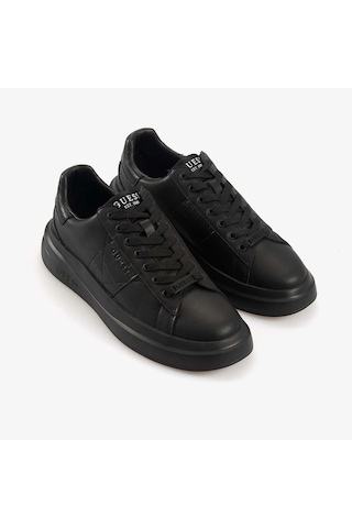 Guess Elba Deri Karışımlı Erkek Sneaker Ayakkabı Fmfeallep12 Siyah