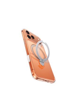 Torras Apple iPhone Uyumlu 17 Pro O Stand Spin Serisi Magsafe Kılıf Şeffaf