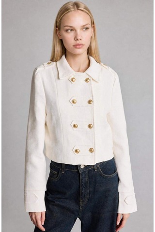 Defacto Afra X Defacto Dik Yaka Tweed Blazer Ceket I2534ax26auer225 Ekru-er225