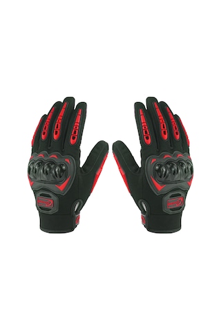 Tenfowee Cg666 Motosiklet Eldiveni - Nefes Alabilir Kumaş, Pvc, 4 Mevsim, Kırmızı-siyah, Xl, 2 Parmak Dokunmatik