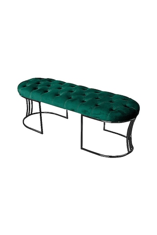 Viego Siyah Bench Puf Yeşil