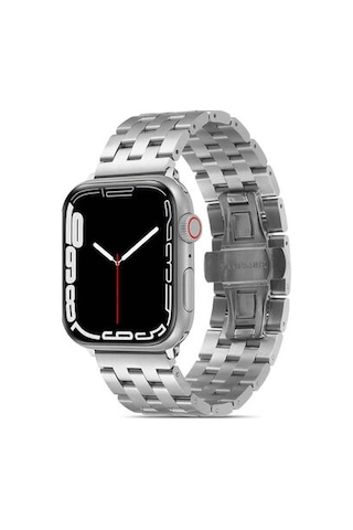 Apple Watch Uyumlu Ultra 49mm Kordon Krd-20 Metal Strap Kayış - Gümüş