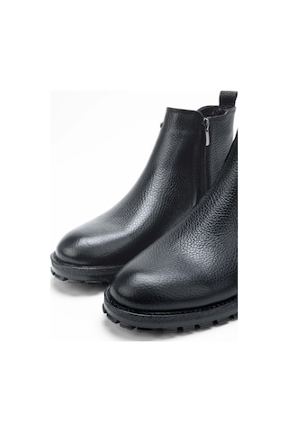 Tamer Tanca Erkek Hakiki Deri Siyah Casual Bot 818 1001 Erk Bot Sk23/24 Sıyah Fltr Siyah