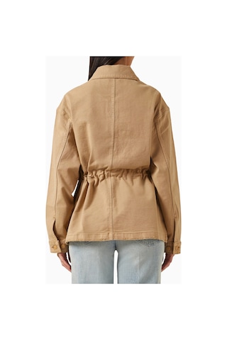 Good American Oversize Canvas Ceket, Modern Utiliter Stil - Şık Kadın Dış Giyim Bej