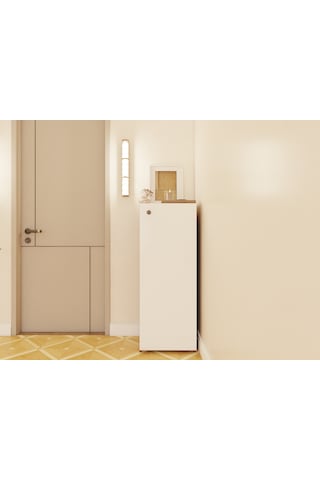 1 Kapaklı Çok Amaçlı Amalfi Beyaz Renk Dolap Kahverengi