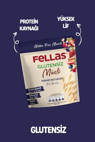 Fellas Glutensiz Müsli - Kırmızı Meyveli 270g