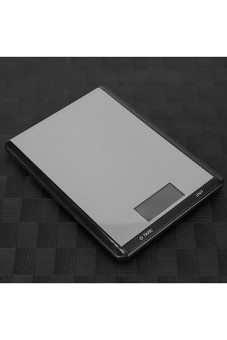 Youmex Pratik Mutfak Dijital Terazi, 10kg/1g Hassas Ölçüm, Paslanmaz Çelik Yüzey, Çoklu Birim Dönüşümü G/oz/ml/kg Siyah