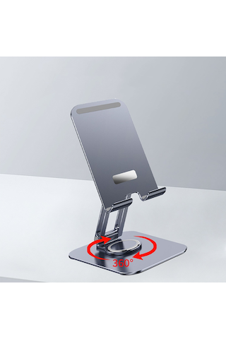 Jmary Mk-61 Ayarlanabilir Katlanabilir 360 Derece Dönebilen Telefon Ve Tablet Standı Gri