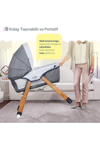 Kiwi Safe & Comfort Sleeper All in One Sallanır Katlanır Ahşap Beşik