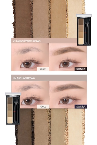 Sıcak Alt Tonlu Kaş Farı Paleti Clıo Kill Brow Shaping Powder Brow 01 Natural Warm Brown 01