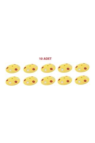 10 Adet Yuvarlak Mercekli Yol Butonu Sarı Renk