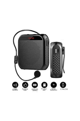 Jialan Headworn Mikrofon Hoparlör Ses Amplifikatörü Kaydedici