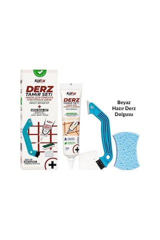 Beyaz 250 Gr Derz Tamir Seti Hazır Derz Dolgusu, Derz Sökme Aleti, Testere, Spatula Ve Sünger