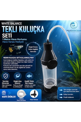 Tekli Akvaryum Kuluçka Makinesi Seti Ciklet Ve Ağızda Kuluçka Yapan Türler İçin Özel 1 Metre Hortum Ve Vana Hediyeli