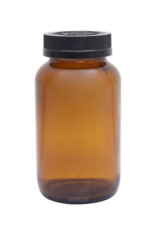 Borox Amber Cam Şişe 400 ML Bastır Aç Kapaklı Ecza Şişe