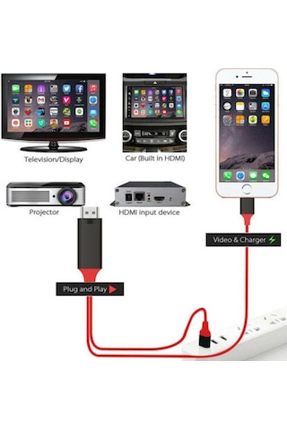 iOS Hdmi Apple Uyumlu iPhone Lightning To Çevirici Dönüştürücü Adaptör