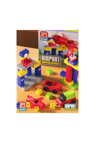 Go Blocks Airport 100 Parça Yapı Blok Seti Yapı Oyuncakları Mega Blok