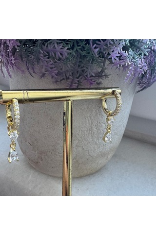 Masaliko Sallantılı Gümüş Küpe Ms3187, 925 Ayar Gümüş Altın