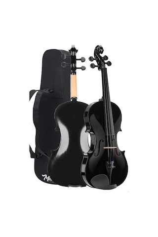 Midex HGA44BK-PAK Full Siyah Set Keman 4/4 (Yastık Tuner Susturucu Yedek Tel Reçine Çanta Yay)