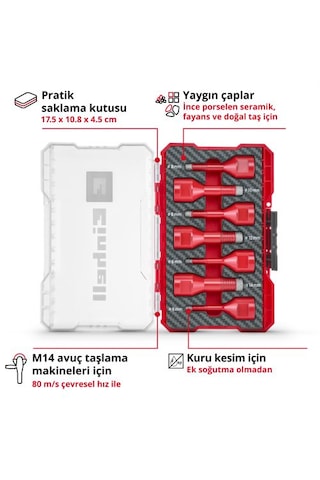Einhell Taş Delici Uç Seti 7 Parçam-Case Kutu - 49500400