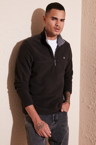 Buratti Slim Fit Anti-Pilling Tüylenme Yapmayan Bato Yaka Kışlık Şardonlu Erkek Polar 5906001 Antrasit