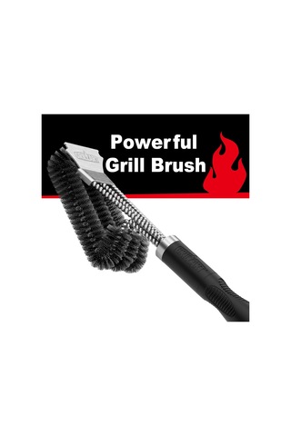 Izgara Fırçası Ve Kazıyıcı, Ekstra Güçlü Barbekü Temizleyici Aksesuarları, Güvenli Tel Kıllar 18 İnç Barbekü Üçlü Scrubbers Gaz/kömür Izgara Izgaraları İçin Temizleme Fırçası, Sihirbaz Aracı